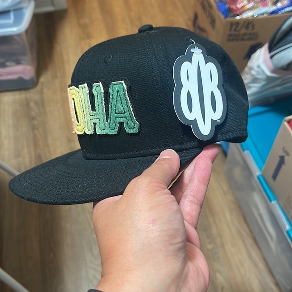 Black Unisex Aloha Trucker Hat - Picture 2 of 4